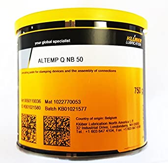 Kluber ALTEMP Q NB 50是一种由矿物油，复合钡皂基和无机固体润滑剂组成的白色或米色的润滑膏。